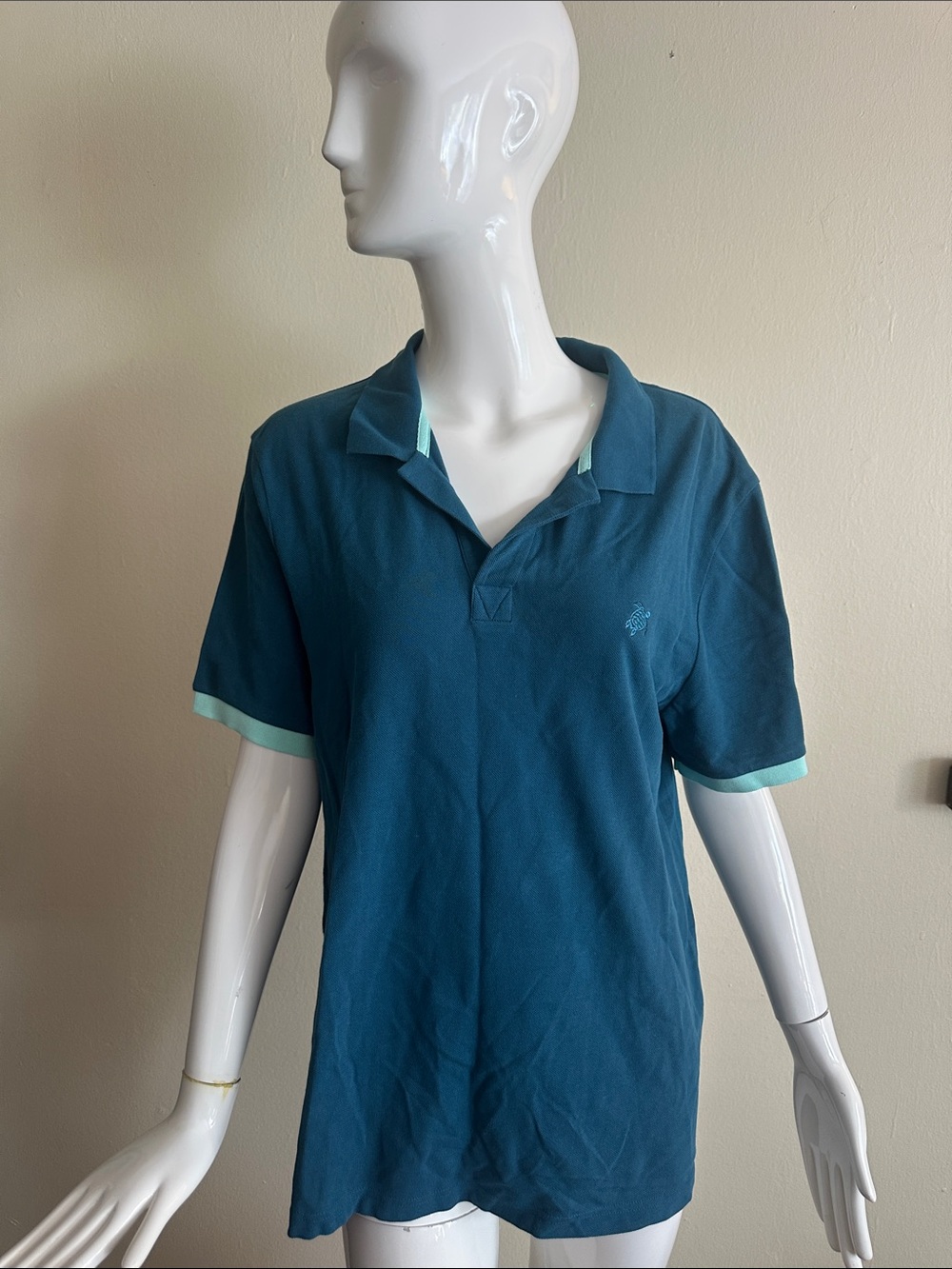 Vilebrequin Teal Polo with Mint Trim